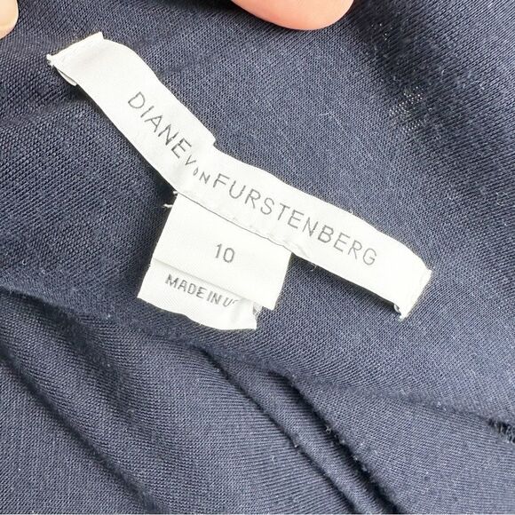 Diane Von Furstenberg Zarita Lace Mini Dress in Navy‎ Blue Size 10 - Picture 9 of 14